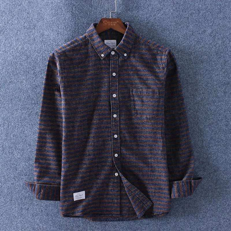 Рубашка в полоску с длинным рукавом 100% хлопок|oxford shirt|cotton oxford shirtcotton striped shirt |