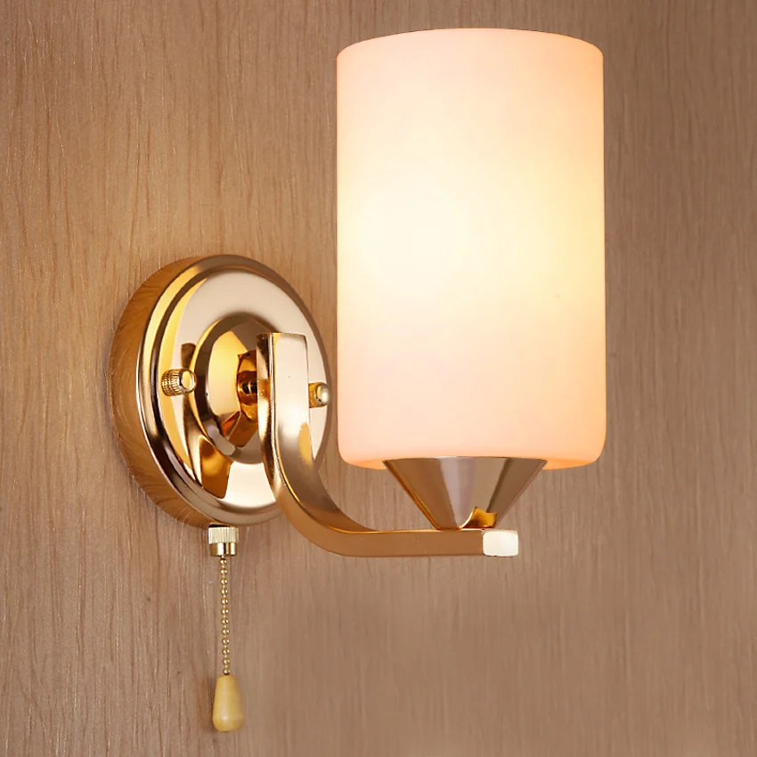 Современный простой прикроватный настенный светильник для спальни 1/2arm золотой
