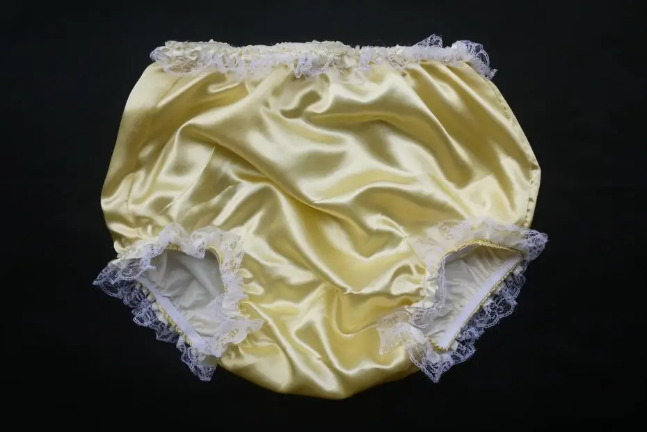 ABDL Новый взрослый ребенок Сисси атласные оборками пеленки обложка цвет желтый