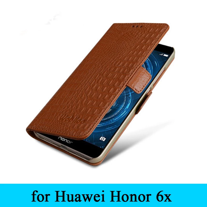 Флип-чехол из натуральной кожи для huawei Honor 6x