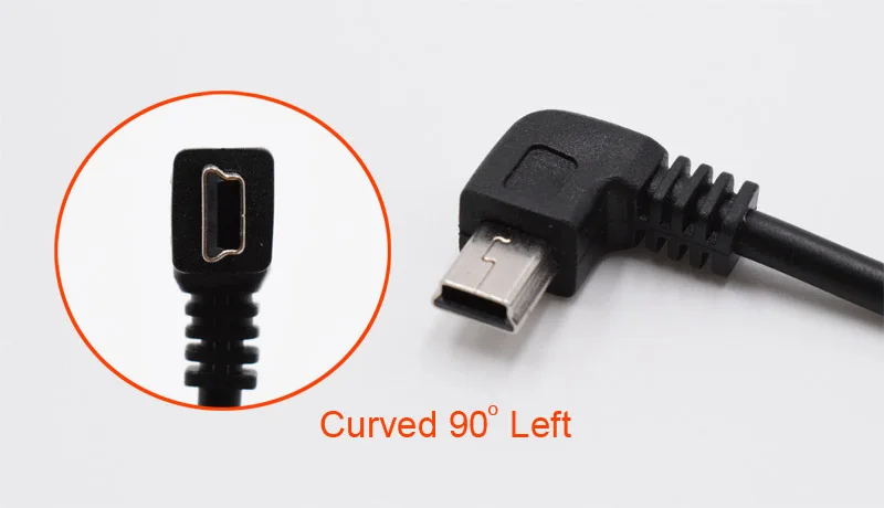 XCGaoon 3,5 м 5 в а мини USB изогнутое левое автомобильное зарядное устройство с 2 usb-портами для автомобиля dvr камера регистратор мобильный, вход DC 8 V-36 V