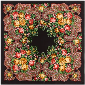 Платок женский Шелковый, большой квадратный, 100*100 см, 2017, 100%