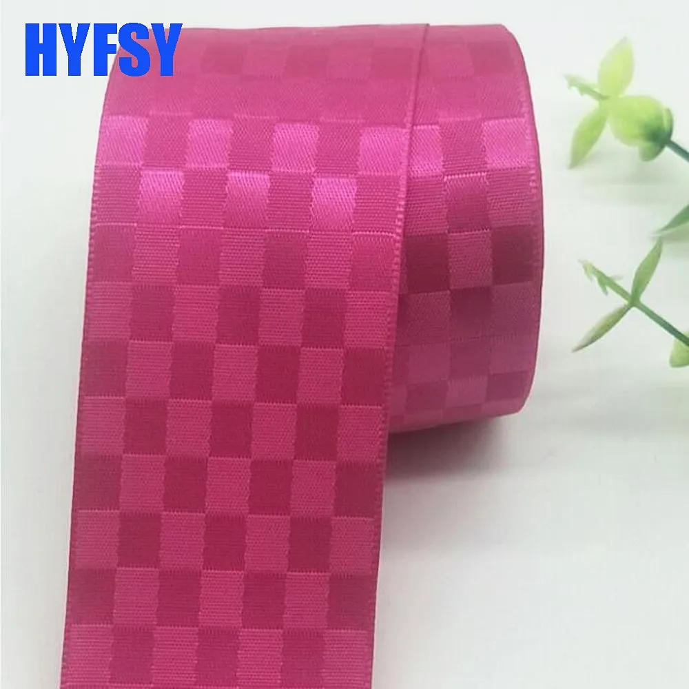 09 Hyfsy 10015 25 38 мм новая квадратная лента 10 ярдов Сделай сам бант для волос материалы для одежды подарочная упаковка атласная клетчатая вручную изготовленная лента - Цвет: 09