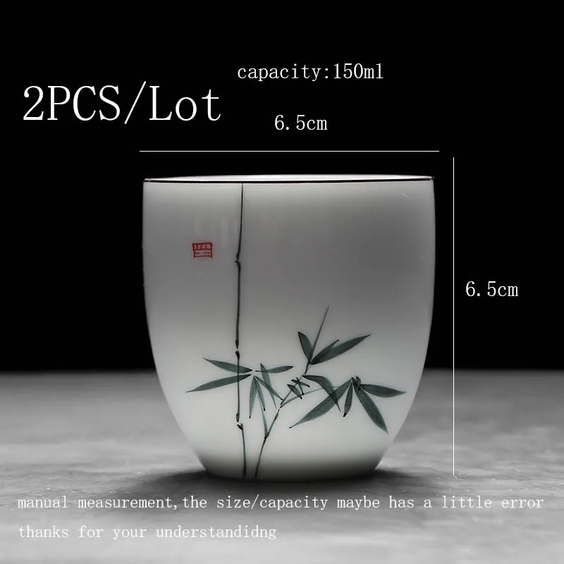 2 шт./лот китайский стиль ручная роспись винтажный узор чашка керамика белый