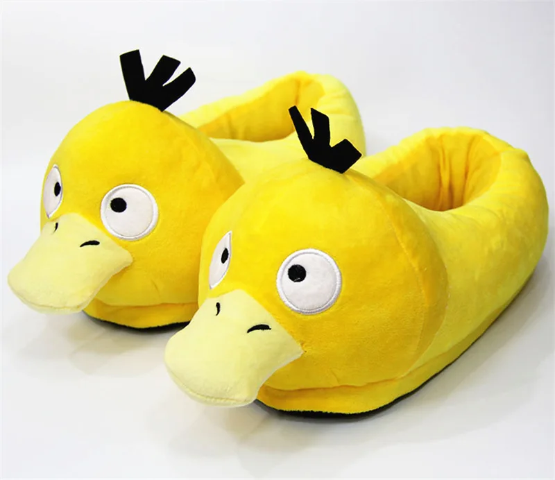 Psyduck 2 Домашние тапочки для взрослых с карманными животными, Psyduck Snorlax Mudkip, плюшевые игрушки Gengar Doll, домашние тапочки осень-зима SA1495 - Цвет: Psyduck 2