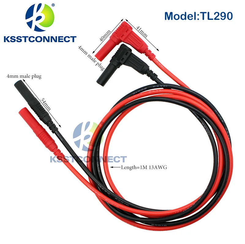 TL290 длина = 1 0 метров высокое качество 13AWG гибкие силиконовые 4 мм испытательные