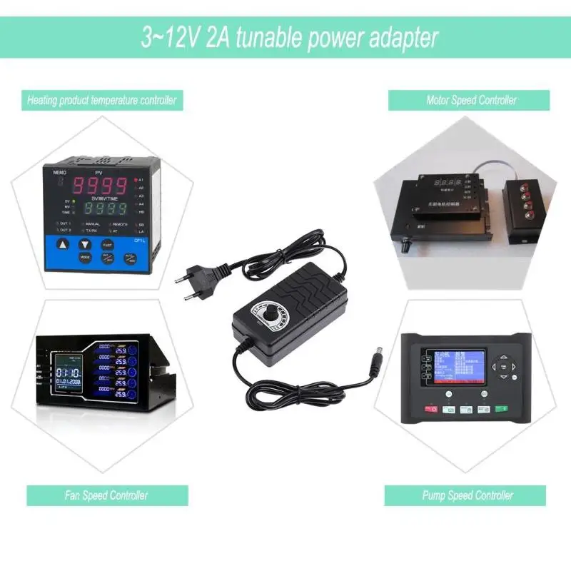 3 12V 2A AC/DC адаптер Регулируемое напряжение питания зарядный для двигателя