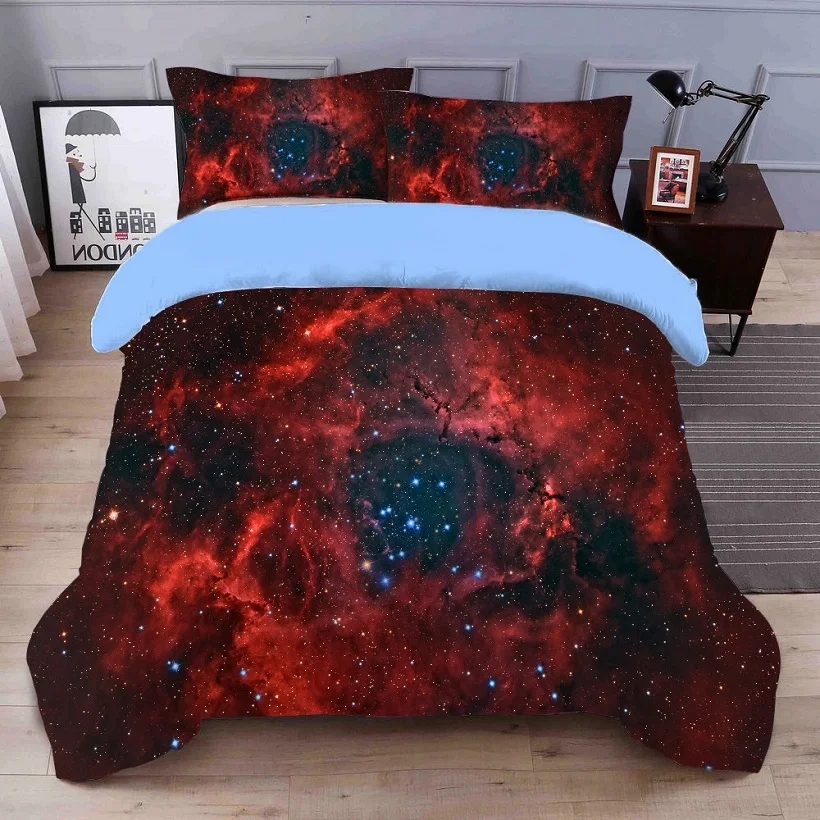 Набор постельного белья California king простыня pilow shams Galaxy Mars Earth пододеяльник