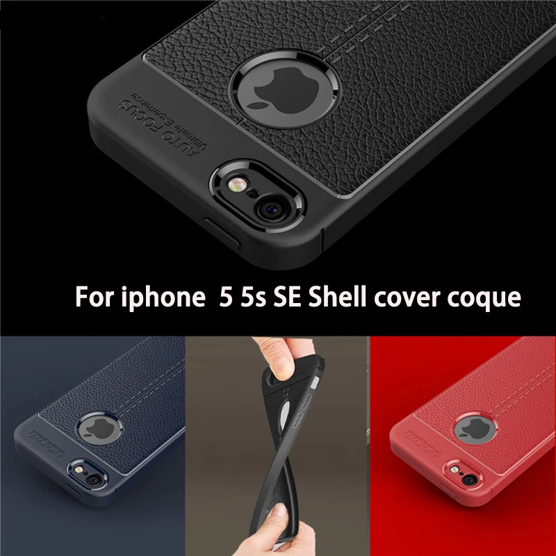 Carbon Leather Silicon Bumper Case for Iphone 5 5S SE Cover Soft Tpu Coque Fundas Capa on Shell Housing | Мобильные телефоны и