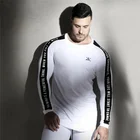 2018 Новая мужская рубашка с длинными рукавами и эластичность обтягивающие футболки мышцы человек тренажеры для фитнеса бодибилдинга бега брендовая одежда размера плюс M-XXXL