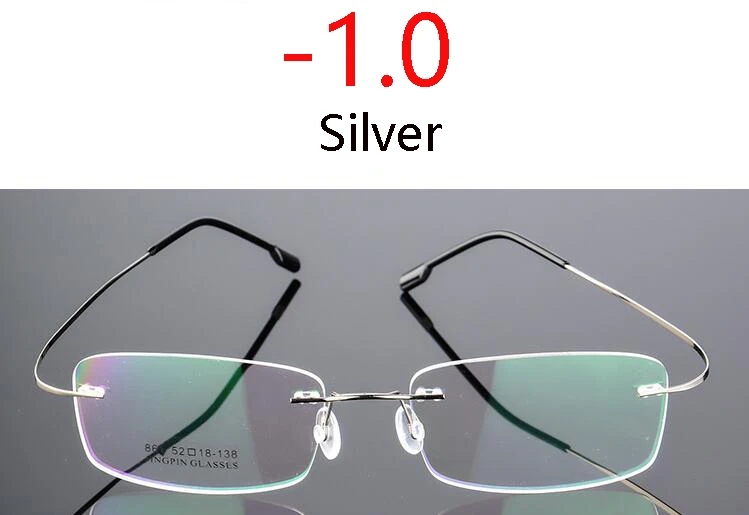 Myopia 100 Покрытие сверхэластичные бескаркасные очки для близорукости для мужчин и женщин без оправы Сверхлегкая оправа Очки для близорукости 100~ 400 градусов - Цвет оправы: Myopia 100