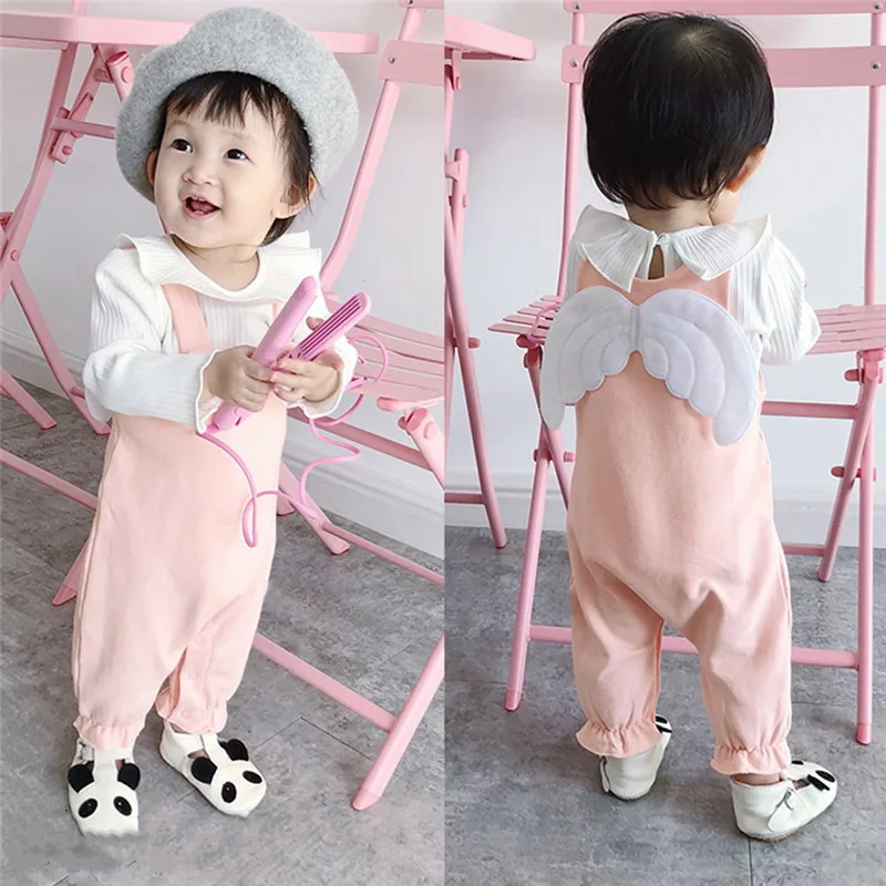 Милый Боди без рукавов с белыми крыльями для новорожденных мальчиков и девочек