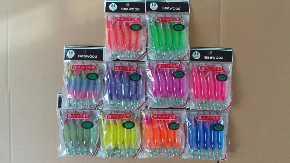 MR OCTOPUS 20pcs fishing lure squid jig hook 2.0# 9cm 9g random colour mixed.WOOD SHRIMP | Спорт и развлечения