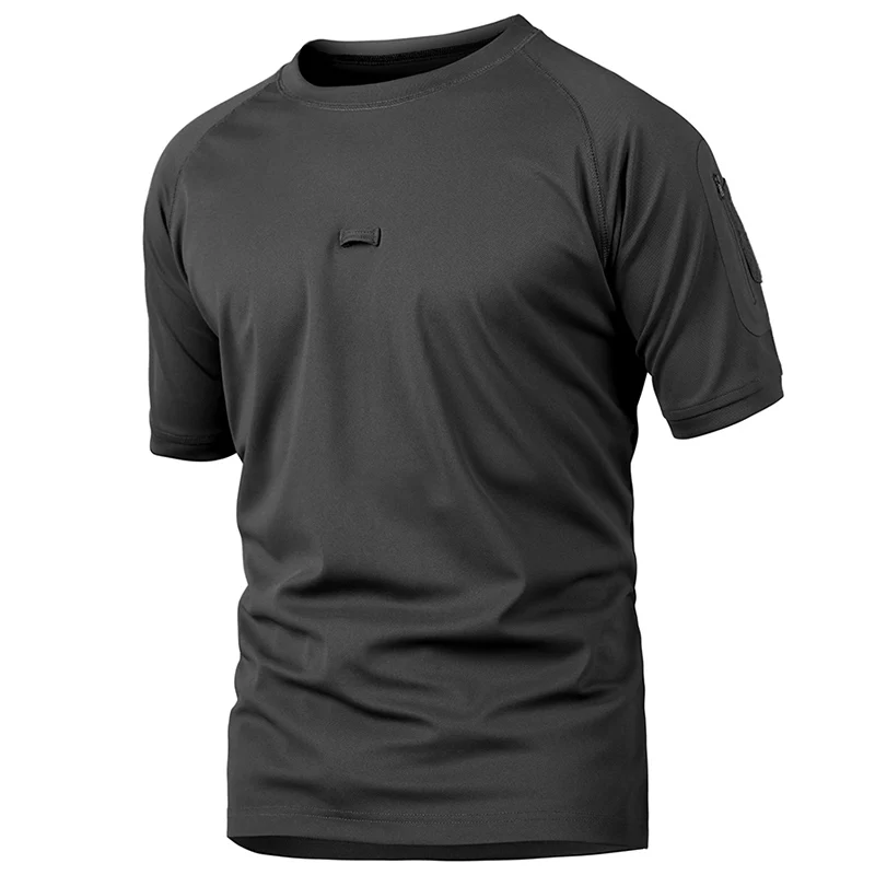 Black Refire gear летняя тактическая камуфляжная Футболка мужская быстросохнущая армейская футболка Повседневная дышащая камуфляжная футболка с круглым вырезом Военная футболка - Цвет: Black