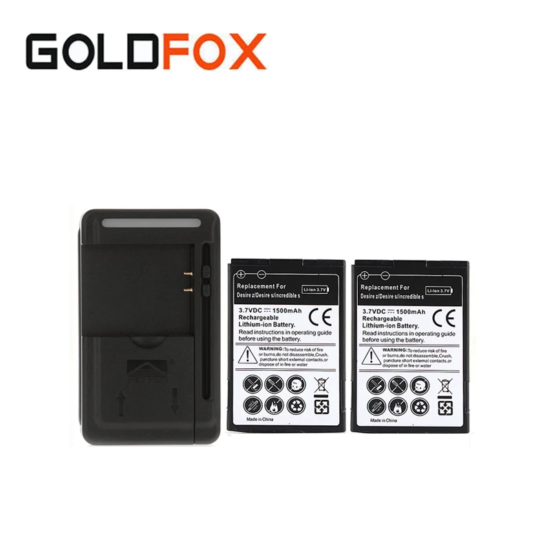 2x1500 мАч аккумулятор для телефона HTC Desire 2 Z S Saga G11 incredible G12 S510e версия BB96100 A7272 T3366 + USB