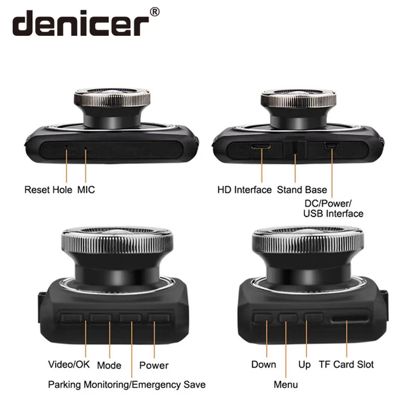 Denicer Автомобильный видеорегистратор 1920x1080P Разрешение Novatek 96658 Dashcam 170 градусов широкоугольный Автомобильный видеорегистратор регистратор DVR