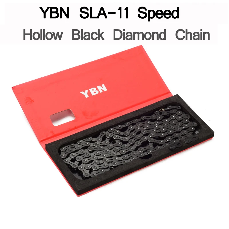 YBN SLA 11 скоростная велосипедная цепь полый черный бриллиант MTB для дорожного