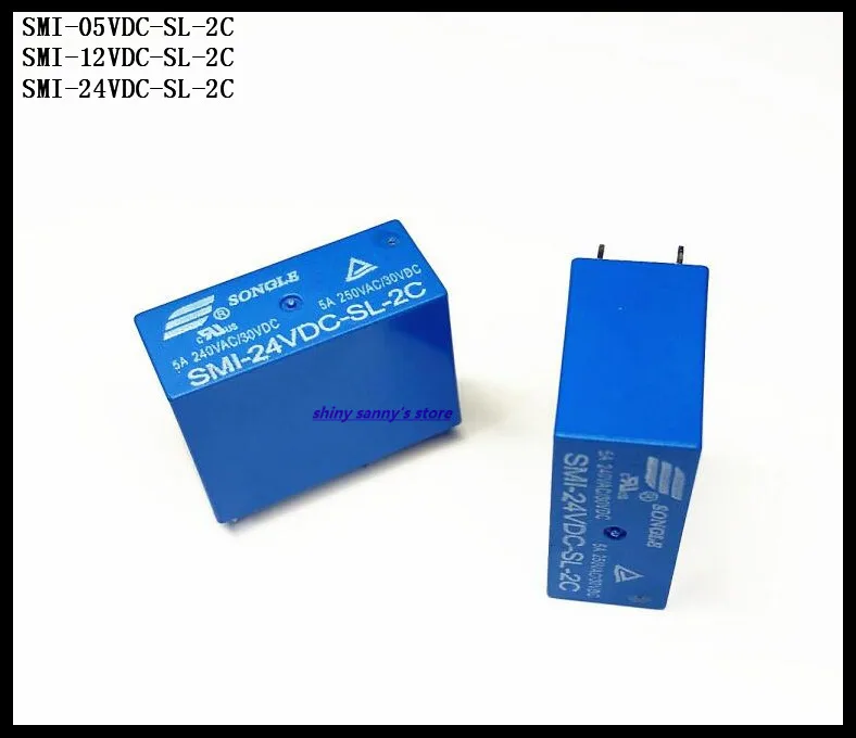 2pcs/Lot SONGLE Power Relay SMI-05VDC-SL-2C SMI-12VDC-SL-2C SMI-24VDC-SL-2C 8PINS 5V 12V 24V 5A 250VAC/30VDC Brand New | Обустройство