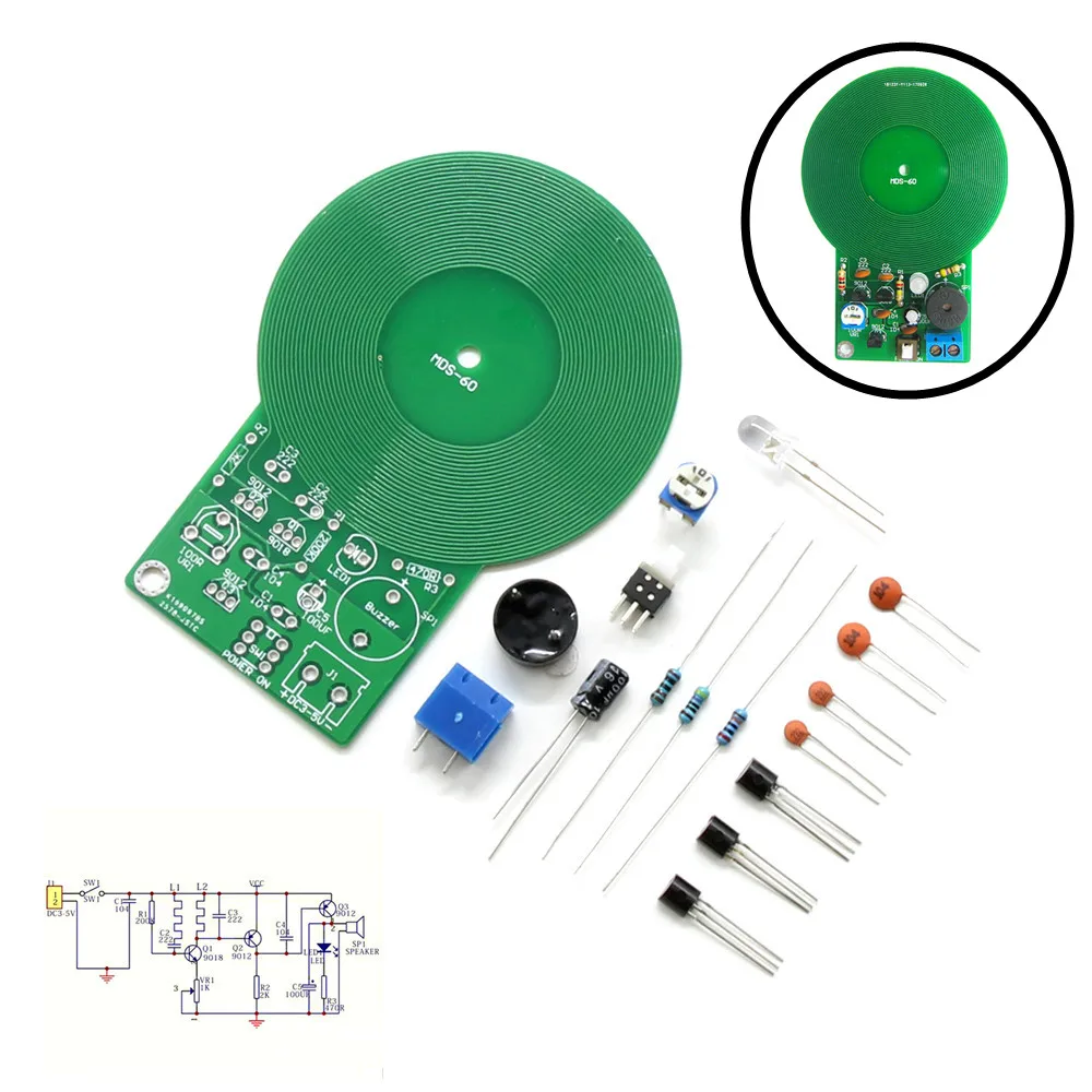 DIY Kit детектор металла Комплект Электронный комплект DC 3 V-5 V 60 мм Бесконтактный Сенсор модуль DIY электронные детали детектор металла