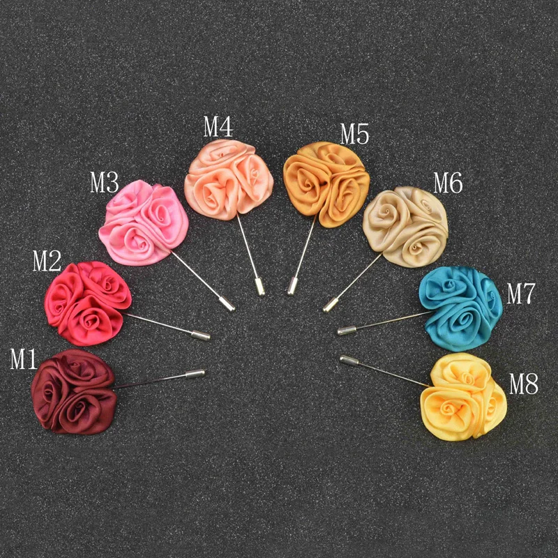 UALGL Fashion Handmade Fabric Lapel PinThree-in-one Rose Flower Brooches For Men Wedding Suit Decoration Shirt Jewelry Accessery | Украшения