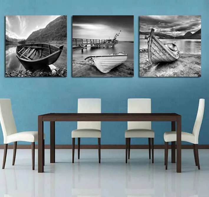 Большой 3 шт. современной гостиной домашний декор серый абстракция настенная