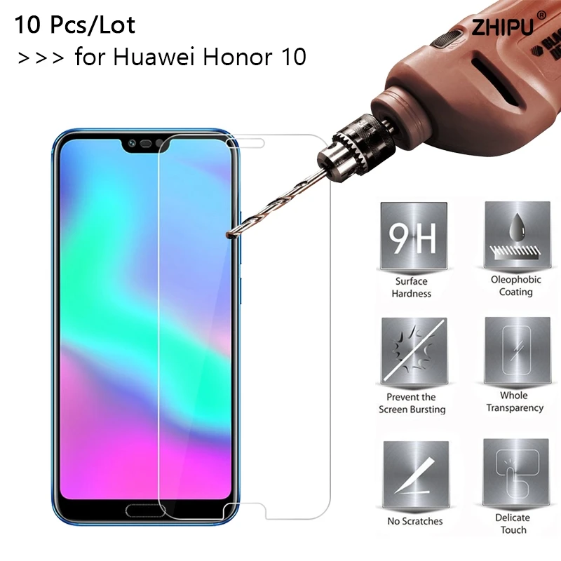 10 Pcs/Lot 2.5D 0.26mm 9H Premium Tempered Glass For Huawei Honor Screen Protector Toughened protective film |