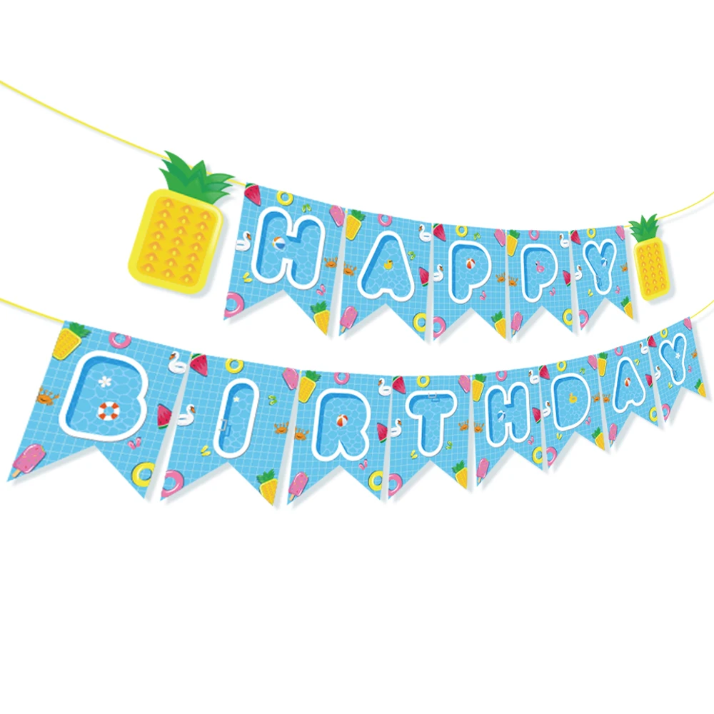 Бассейн Украшение для торта на день рождения тему &quotЛошадки карусели&quot баннер