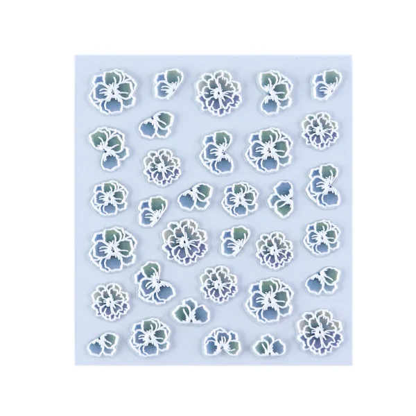 14 5D Embossed Nail Sticker Decals Blooming Flower Acrylic Engraved 3D Slider Manicure Empaistic Nail Art Decoration Tips CH1019 - Цвет: 14