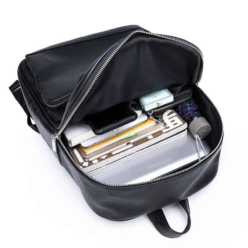 Мужской простой рюкзак из высококачественной натуральной кожи повседневный