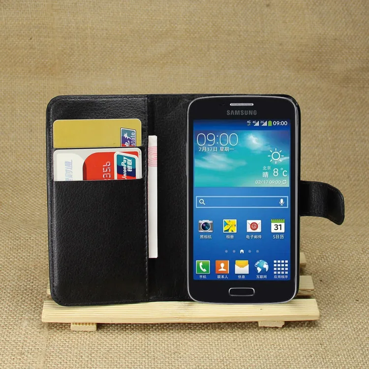 Оригинальный чехол кошелек из искусственной кожи для Samsung Galaxy Core 4G G3518 телефона с