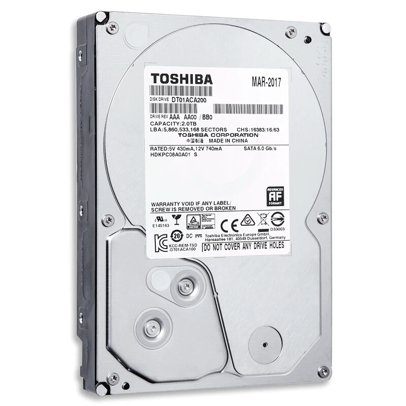 Жесткий Диск TOSHIBA 2 ТБ 2000 Гб внутренний жесткий диск 7200 об/мин 64 Мб кэш 3 5 дюйма 35 SATA