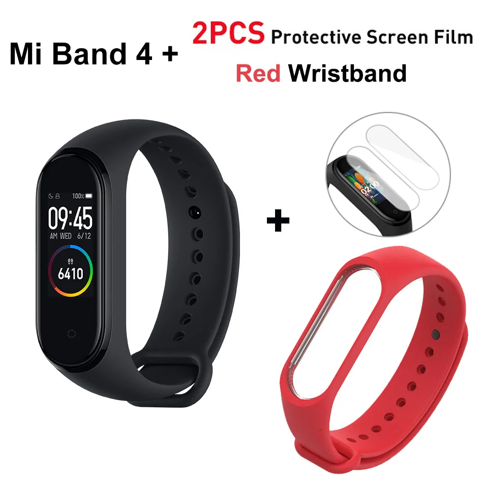 Band 4 add red Глобальная версия Фитнес-браслет Xiaomi Mi Band 4 - Цвет: Band 4 add red