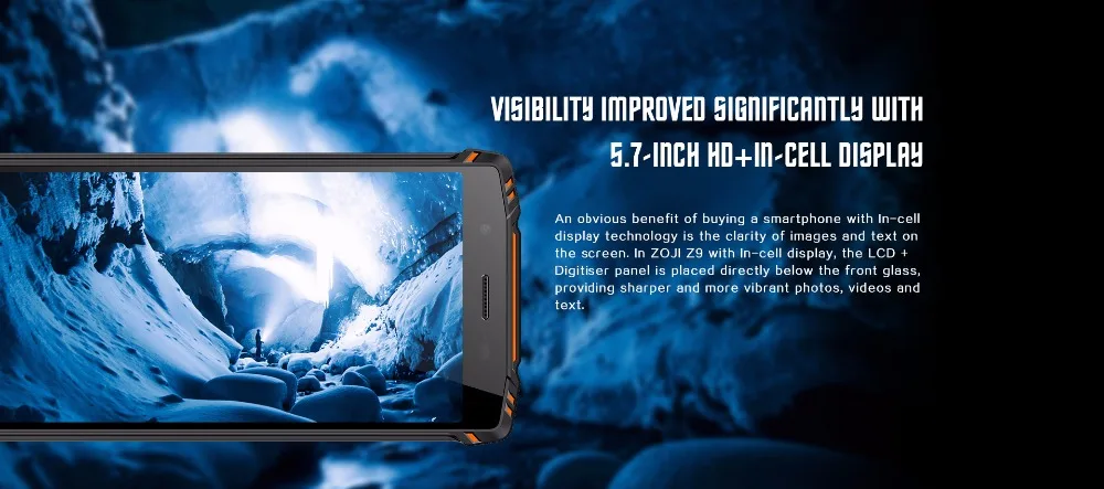 HOMTOM зоджи Z9 IP68 Водонепроницаемый смартфон 5,7 дюймов Android 8,1 Helio P23 6 ГБ Оперативная память 64 Гб Встроенная память 5500 мАч Face ID мобильного телефона