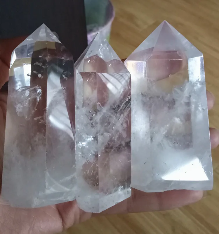 3 шт. натуральный прозрачный кристалл точечная белая кварцевая палочка|quartz