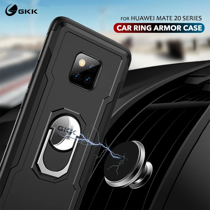 GKK Case for huawei mate 20 pro Finger Ring Kickstand Armor Protection Hard Shockproof Cover Fundas | Мобильные телефоны и