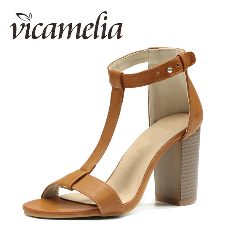 Vicamelia/летние женские босоножки в Корейском стиле с открытым носком на не