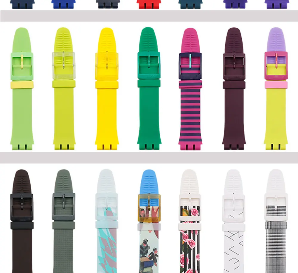 Силиконовый ремешок Мужские аксессуары для часов Пряжка 19 мм для Swatch SUOB704 SUOZ147SUOW701 спортивный водонепроницаемый ремешок для часов