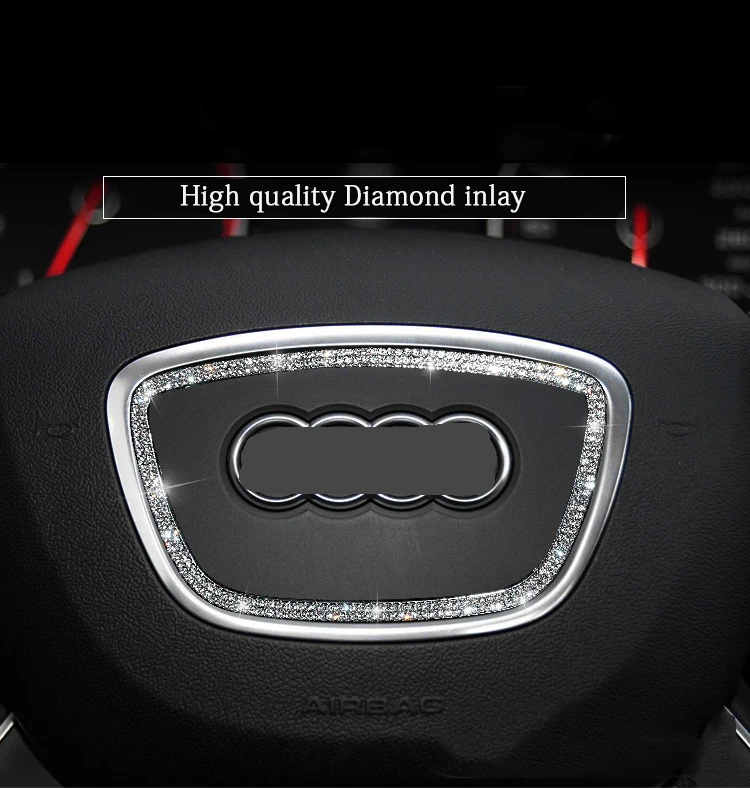 Аксессуары для автомобиля для Audi A4 A3 A6 Q5 Q3 Автомобильный руль алмазное украшение круглые наклейки Авто интерьерная наклейка