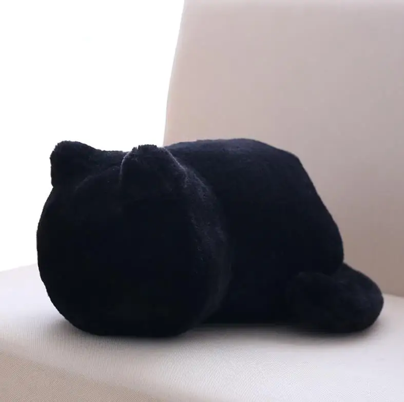 black 3 цвета, Kawaii, плюшевая задняя тень, игрушки для кошек, мягкий укомплектованный милый кот, куклы, детский подарок, кукла, игрушки для животных, украшение дома, диванные подушки - Цвет: black