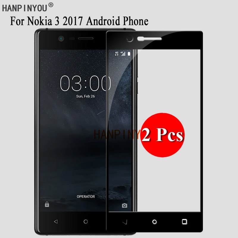 

2 шт./лот для Nokia 3 Nokia3 2017 TA-1020 TA-1028 TA-1032 полноэкранная защитная пленка из закаленного стекла