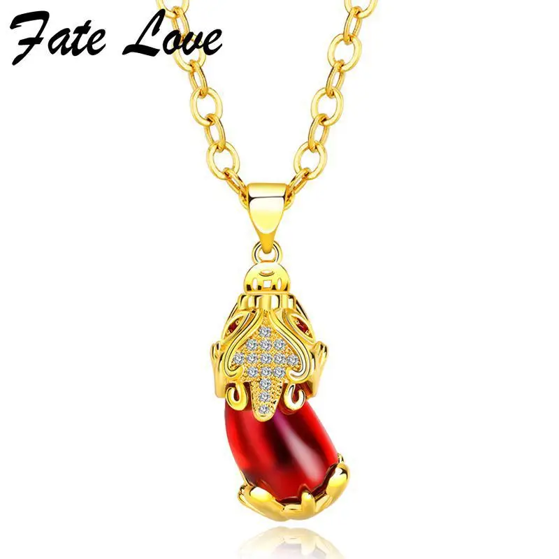 Fate Love женское ожерелье модные украшения подвески красная подвеска золотого