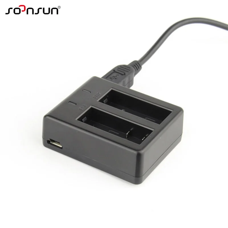 SOONSUN портативное USB двойное зарядное устройство для SJCAM SJ4000 SJ5000 SJ6000 камера