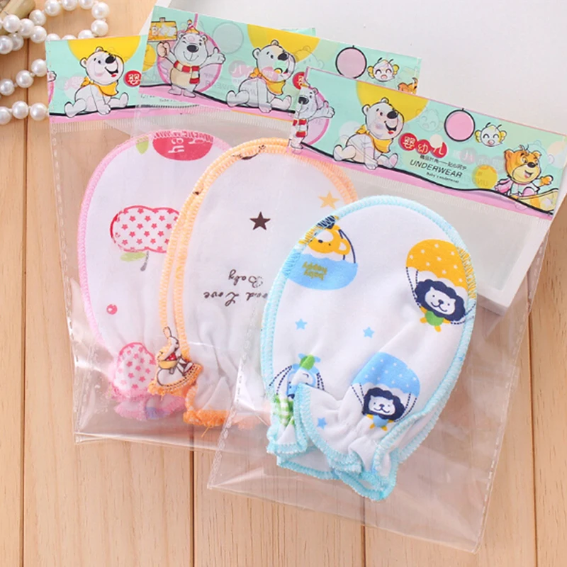 1 пара детские перчатки мягкая хлопковая смесь защита лица от царапин рук