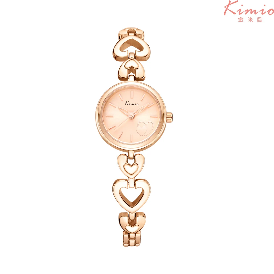 full rose gold watch Бренд KIMIO, женские часы, корпус, поверхность, сердце, браслет, часы из нержавеющей стали, кварцевые наручные часы, женская одежда, часы - Цвет: full rose gold watch