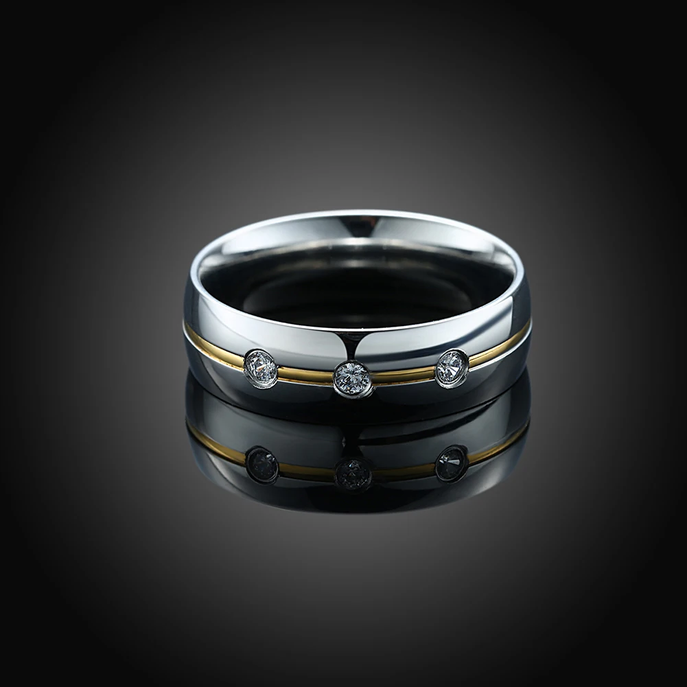 Титан Сталь кольцо для Для женщин 3A кубического циркония модные вечерние офисные