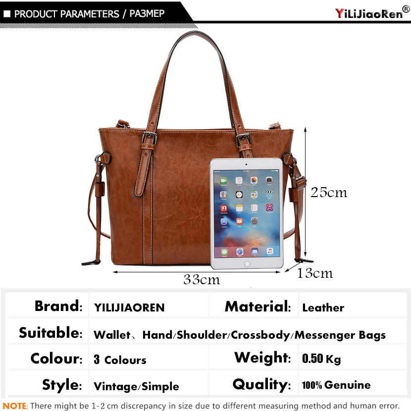 Vintage Women Handbags Large Capacity Tote Bag Luxury Ladies Hand Bags Brand Leather Messenger Crossbody for 2019 Sac | Багаж и сумки