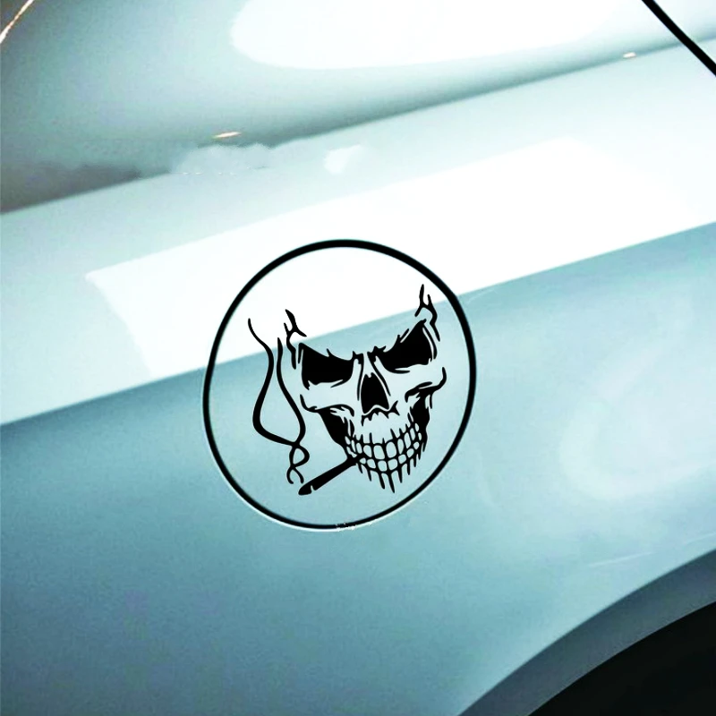 Volkrays Car Stickers Funny Creative Skull Smoking Decal Accessories for Hyundai Accent I30 I35 Santa Fe Solaris Elantra Parts | Автомобили