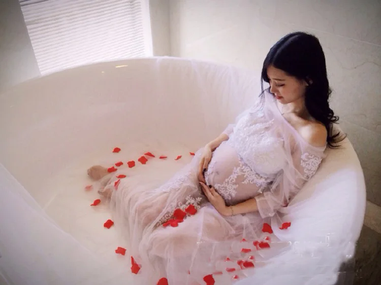 Белое Кружевное длинное платье для фотосъемки беременных|clothes pregnant|pregnancy