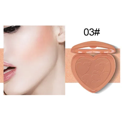 Bronzer 03 Румяна персиковый макияж бронзовая Румяна для лица Пудра лица щек Румяна Палитра Профессиональный бронзатор запеченное сердце Хайлайтер для женщин - Цвет: Bronzer 03