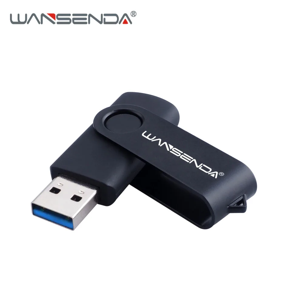 Черный Wansenda USB флеш-накопители поворотные Внешние USB 3,0 флеш-накопители 256 ГБ 128 Гб 64 ГБ 32 ГБ 16 ГБ 8 ГБ 4 ГБ высокоскоростные креативные флеш-накопители - Цвет: Черный